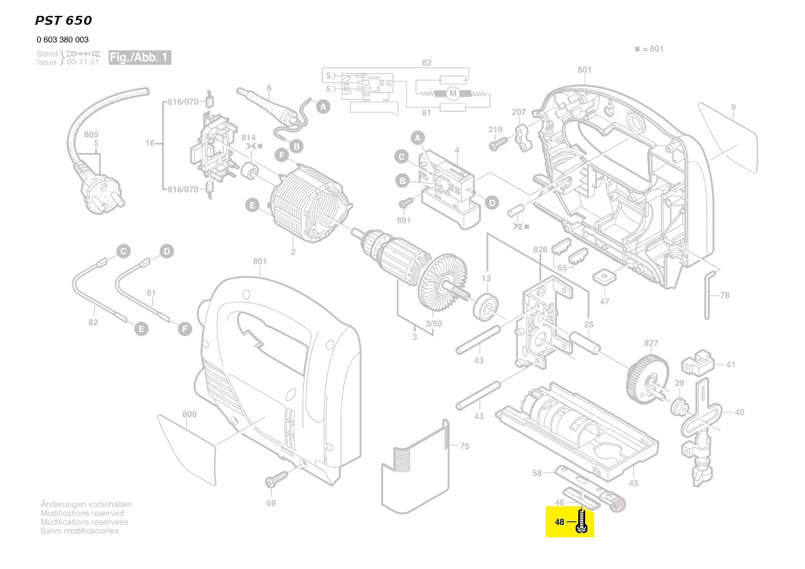 Vis tête cylindrique réf. 2 603 413 034  BOSCH